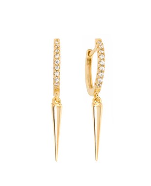 CZ Huggie Plain Spike Earring