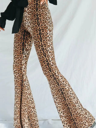 Leopard High Waist Flare Pants