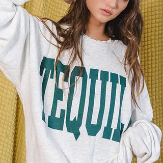 'tequila' Graphic Sweatshirt Top